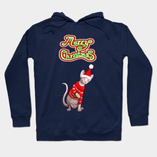 Merry Christmas Sphynx Cat Hoodie